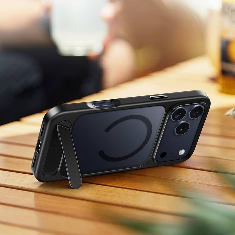 Alt View 2. hoco. - AS12 MagSafe Case with Kickstand for Apple iPhone 17 Pro - Black.