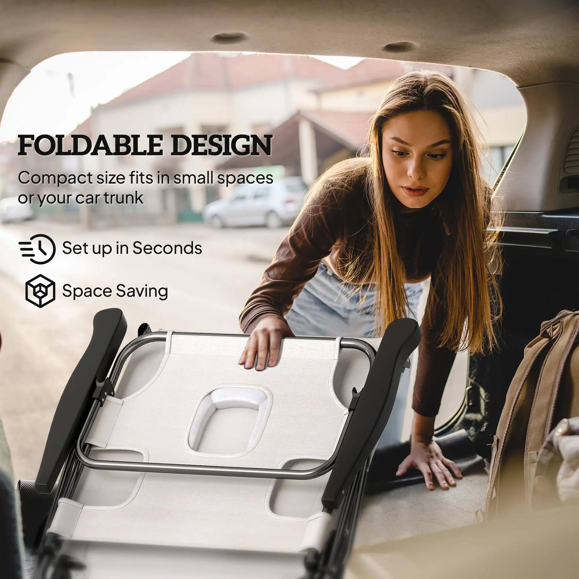 FOLDABLE DESIGN
Compact size fits in small spaces or your car trunk
Set up in Seconds
Space Saving
