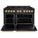 Angle. ZLINE - 48 in. Wide 8 Burner Autograph Classic Dual Fuel Black Stainless Range w/ Gold Accents (CDRBZ-48-G) - Black Stainless Steel.