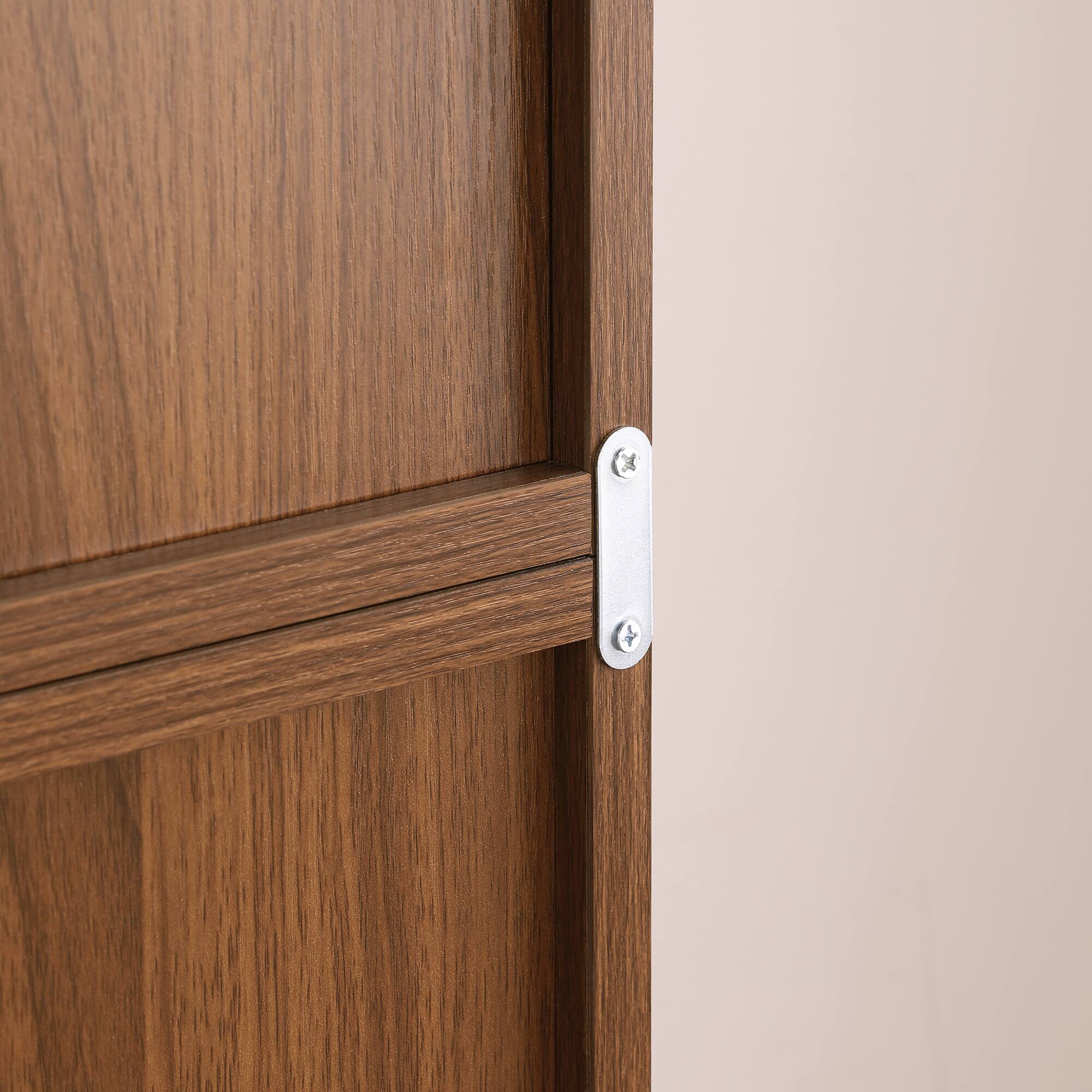 Alt View 5. GOODSILO - Ultra-Thin Adjustable Shelf Bookcase with Wavy Border Design for Home and Office Storage Solutions - Walnut.