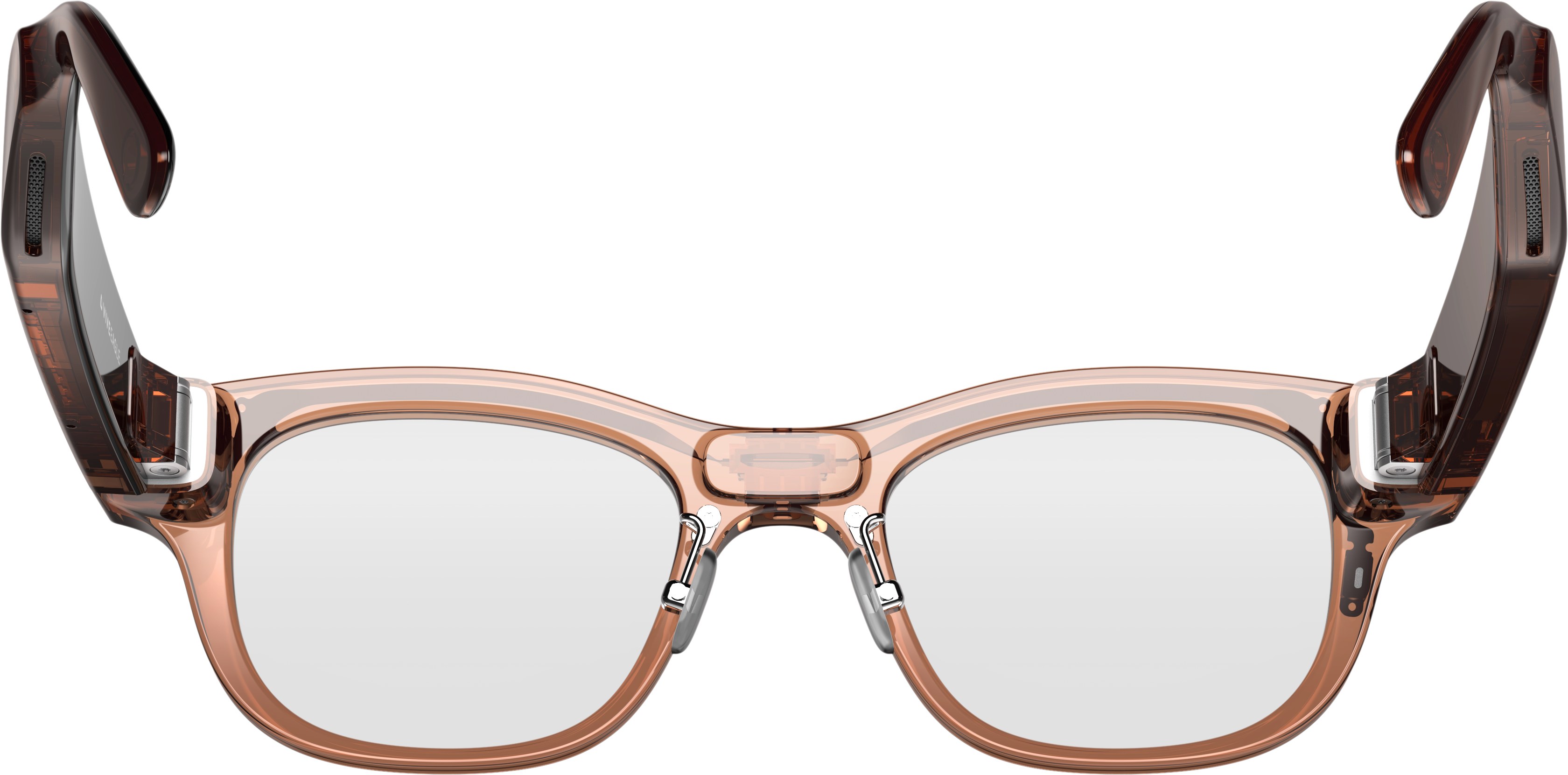 Alt View 3. HTC - VIVE Eagle™ AI Glasses – Square (Wayfarer), Clear Lens - Coffee.