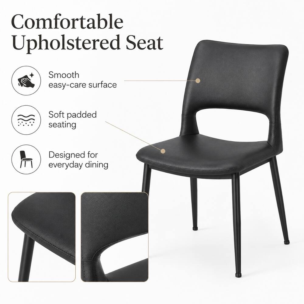Comfortable Upholstered Seat  
Smooth easy-care surface  
Soft padded seating  
Designed for everyday dining