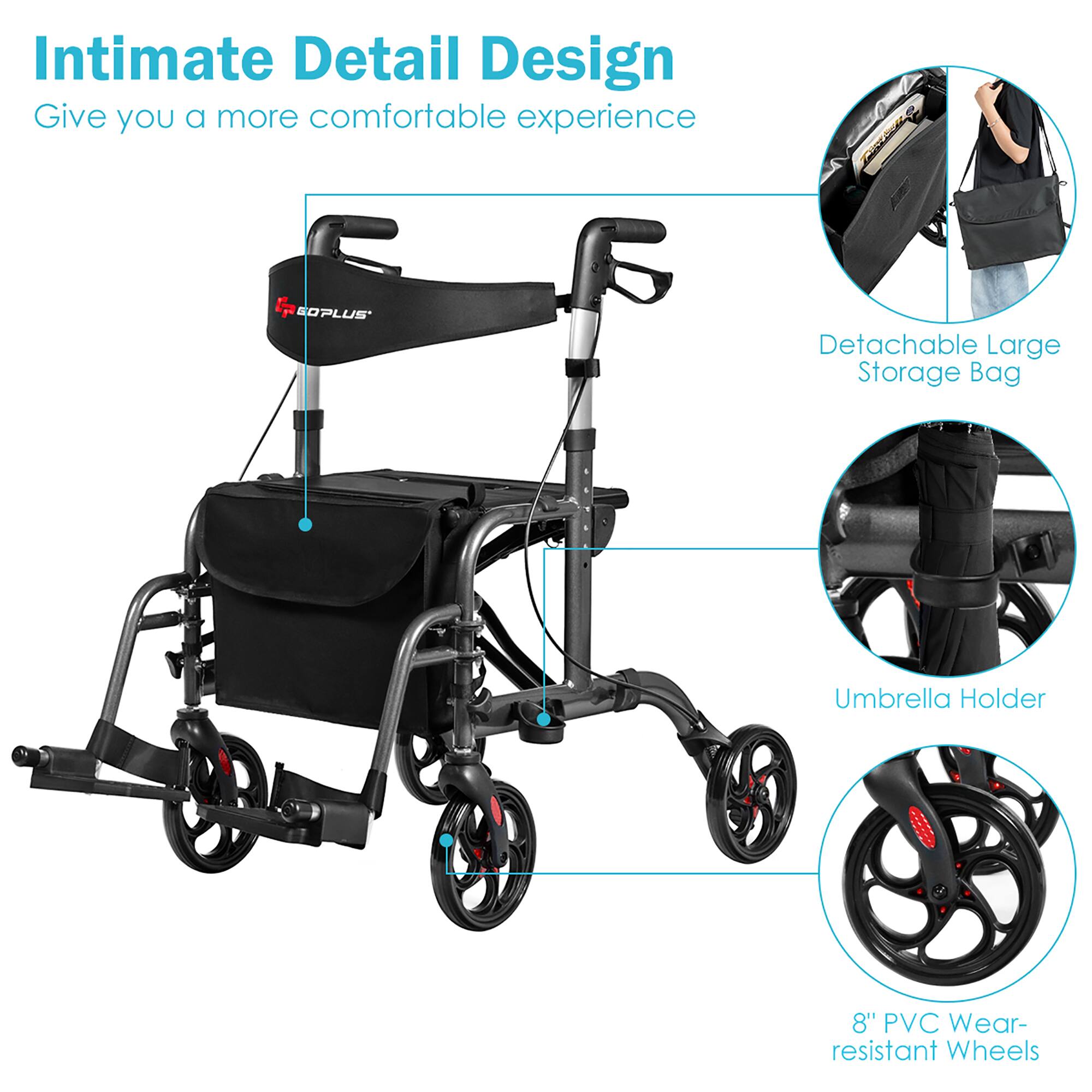 Intimate Detail Design
Give you a more comfortable experience

IF EOPLUS
Detachable Large Storage Bag
Umbrella Holder
8" PVC Wear-resistant Wheels