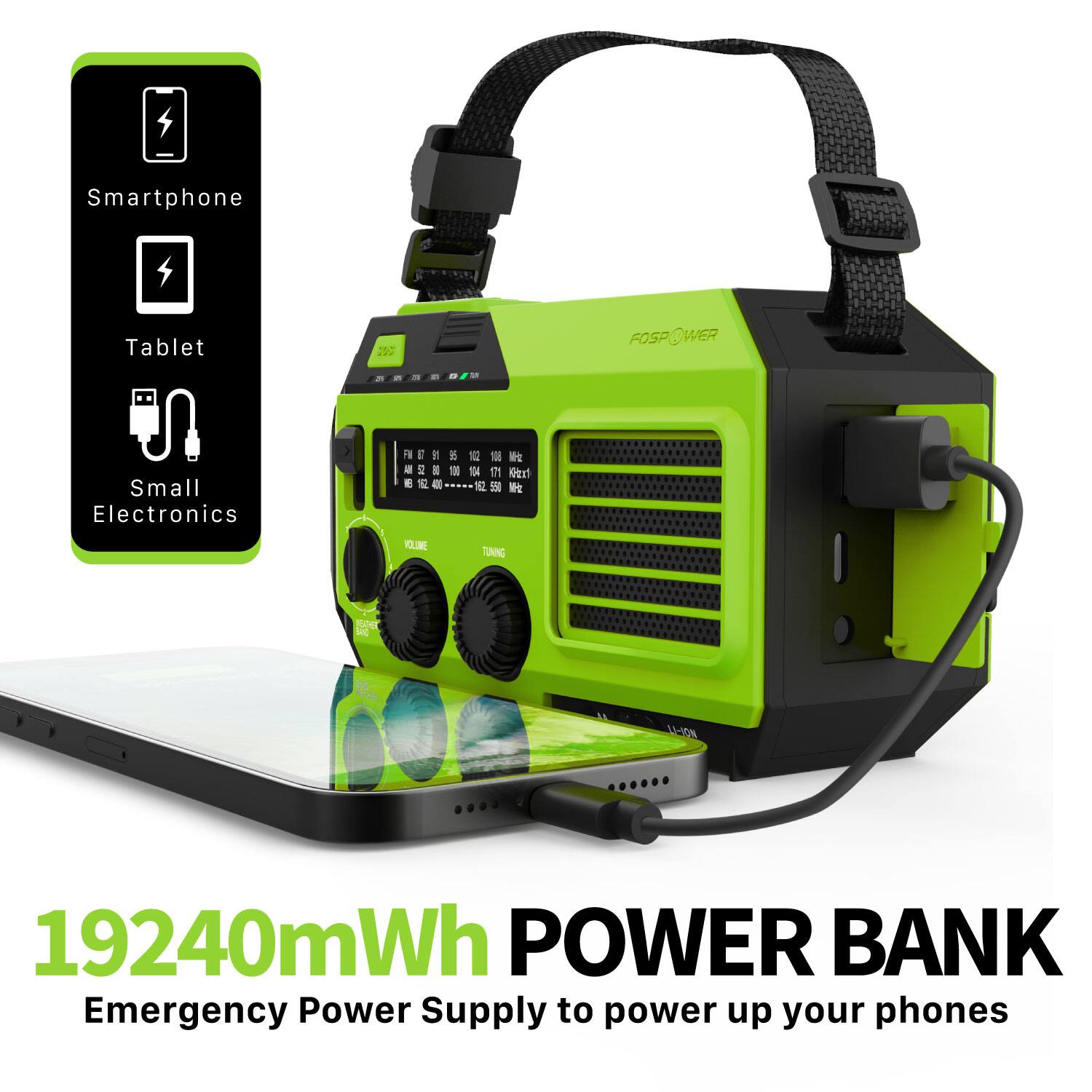 Smartphone Tablet Small Electronics 19240mWh POWER BANK Emergency Power Supply to power up your phones
