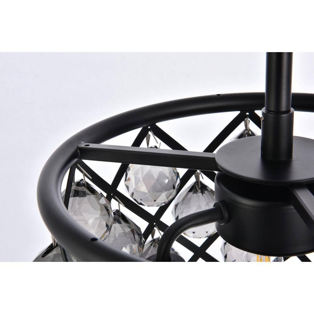 Alt View 2. Urban Classic - Madison 3 light Matte Black Pendant Silver Shade (Grey) Royal Cut Crystal - Matte Black.