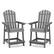 Front. Costway - 2 PCS Tall Bar Stool HDPE Patio Chair with Armrest Footrest Home Indoor Outdoor - Gray.