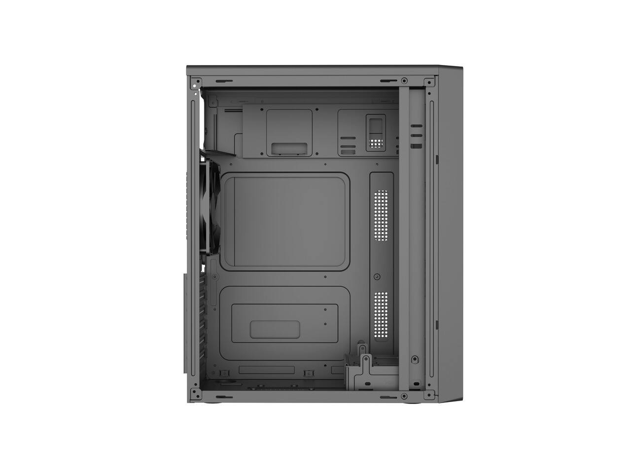 Alt View 4. DIYPC - DIYPC DIY-V3-ATX Black USB3.0 ATX Mid Tower Computer Case w/ 1 x 120mm Fan x Rear (Pre-Installed) - Black.