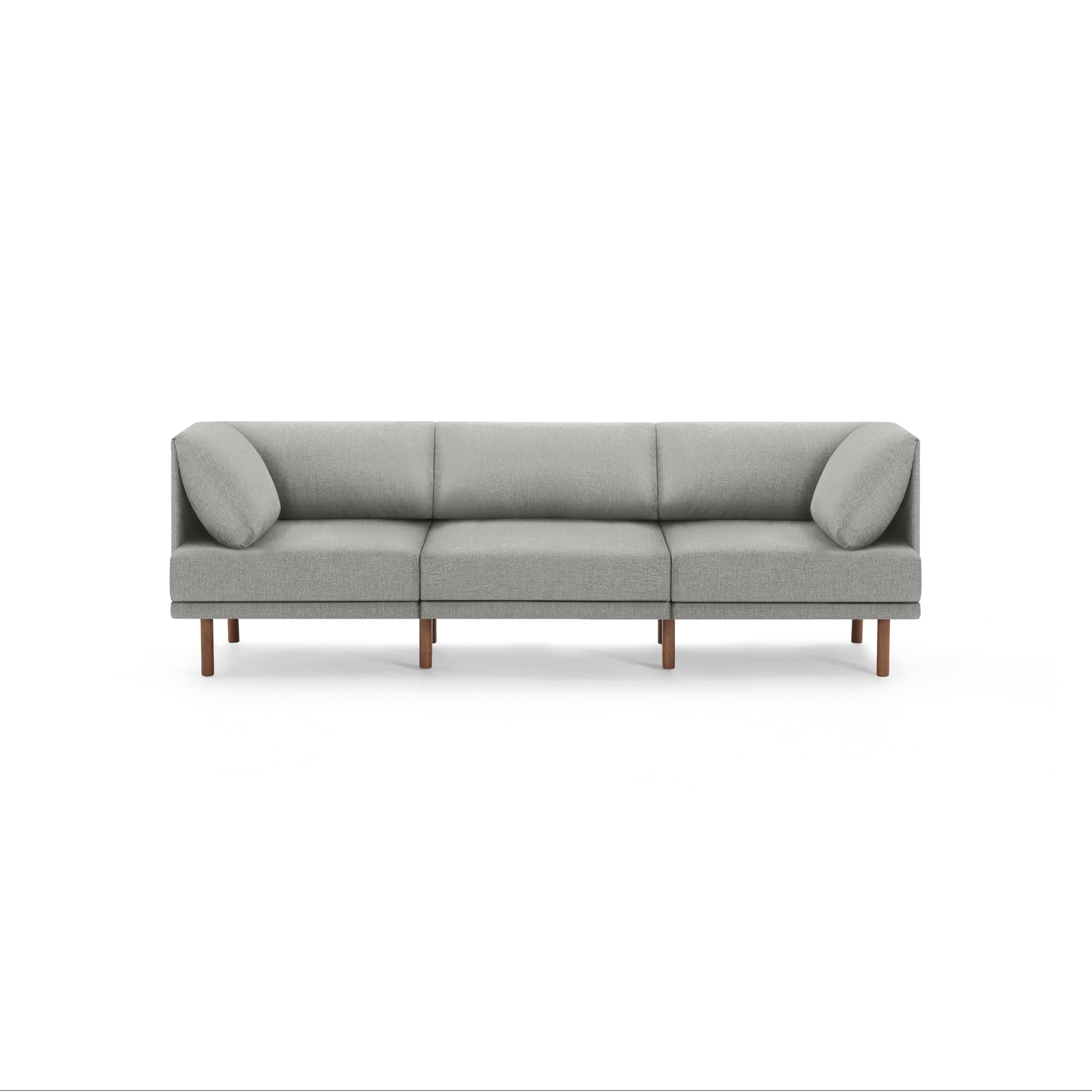 Burrow - Contemporary Range 3-Seat Sofa - Stone Gray - Front_Zoom