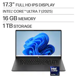 HP - OmniBook 3 17.3" Full HD Laptop - Intel Core Ultra 7 (2025) - 16GB Memory - 1TB SSD - Mica Silver