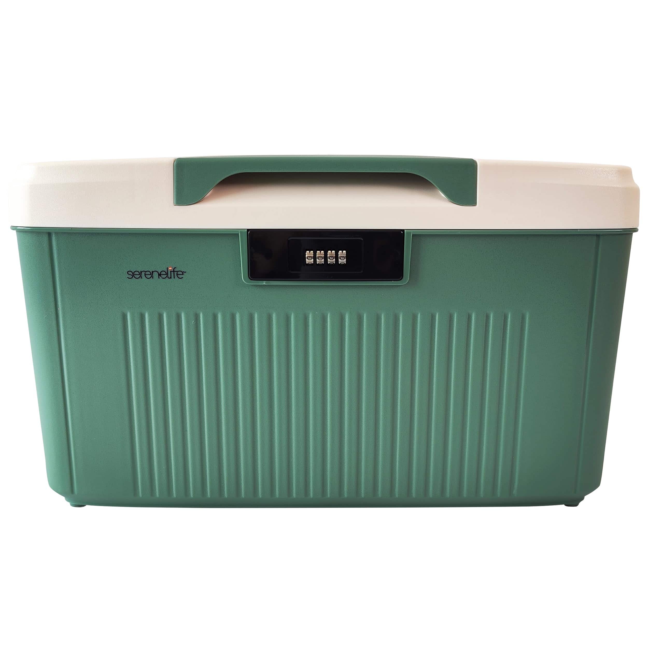 SereneLife - 8.5-Gallon Lockable Storage Box, Heavy Duty with Combination Lock, Green - SLSBXN750GN