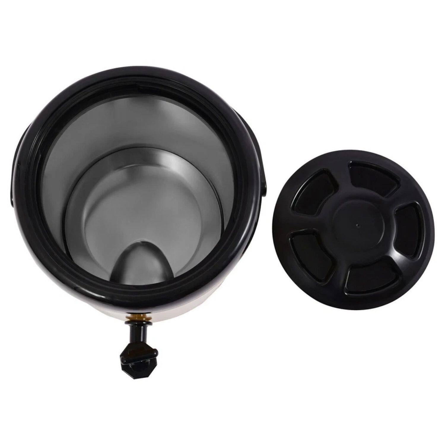 Left. Stock Preferred - Stainless Steel Insulated Beverage Dispenser with Spout - Yellow.