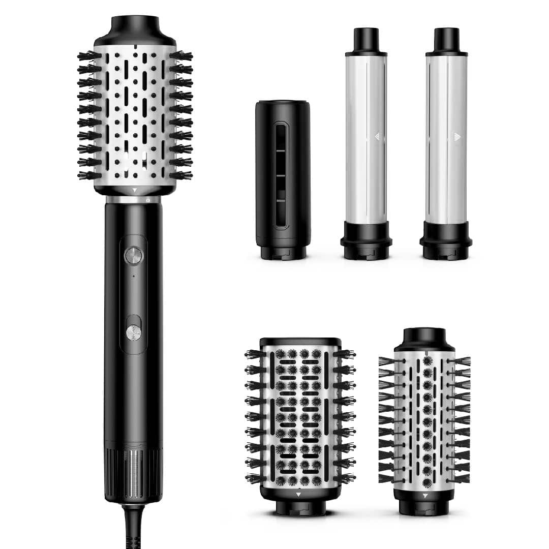 NICEBAY - Hair Dryer Brush, Hot Air Brush with 110000RPM Brushless Motor, Blow Dryer 1300W, Drying, Curling, Volumizing - Black