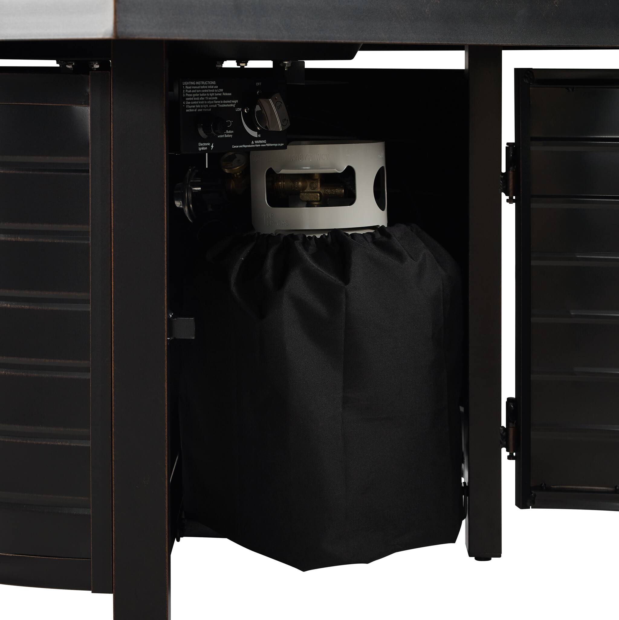 Alt View 12. Fire Sense - ﻿Yorke Square Aluminum LPG/NG Fire Pit - Antique Bronze.