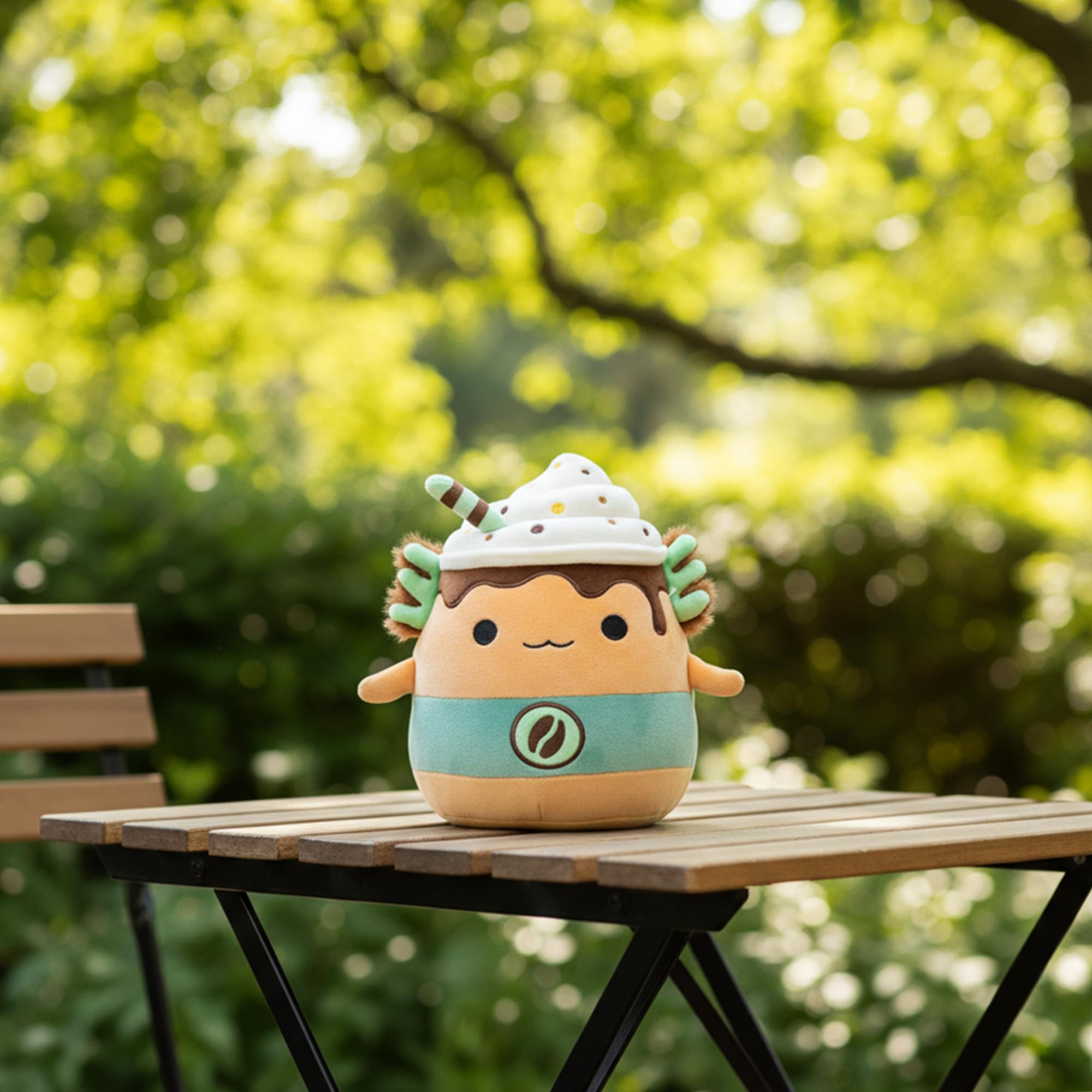 Alt View 4. Kellytoy - Squishmallows 8 Inch Plush | Nakobe The Latte Axolotl - Tan.