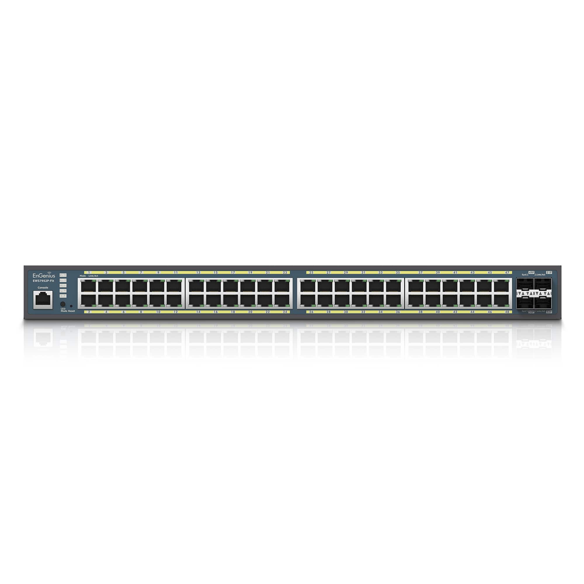 Engenius - EWS7952P-FIT 48-Port Gigabit PoE+ Managed Switch | 410W Budget, 4 SFP | Cloud & On-Prem Hybrid - metal