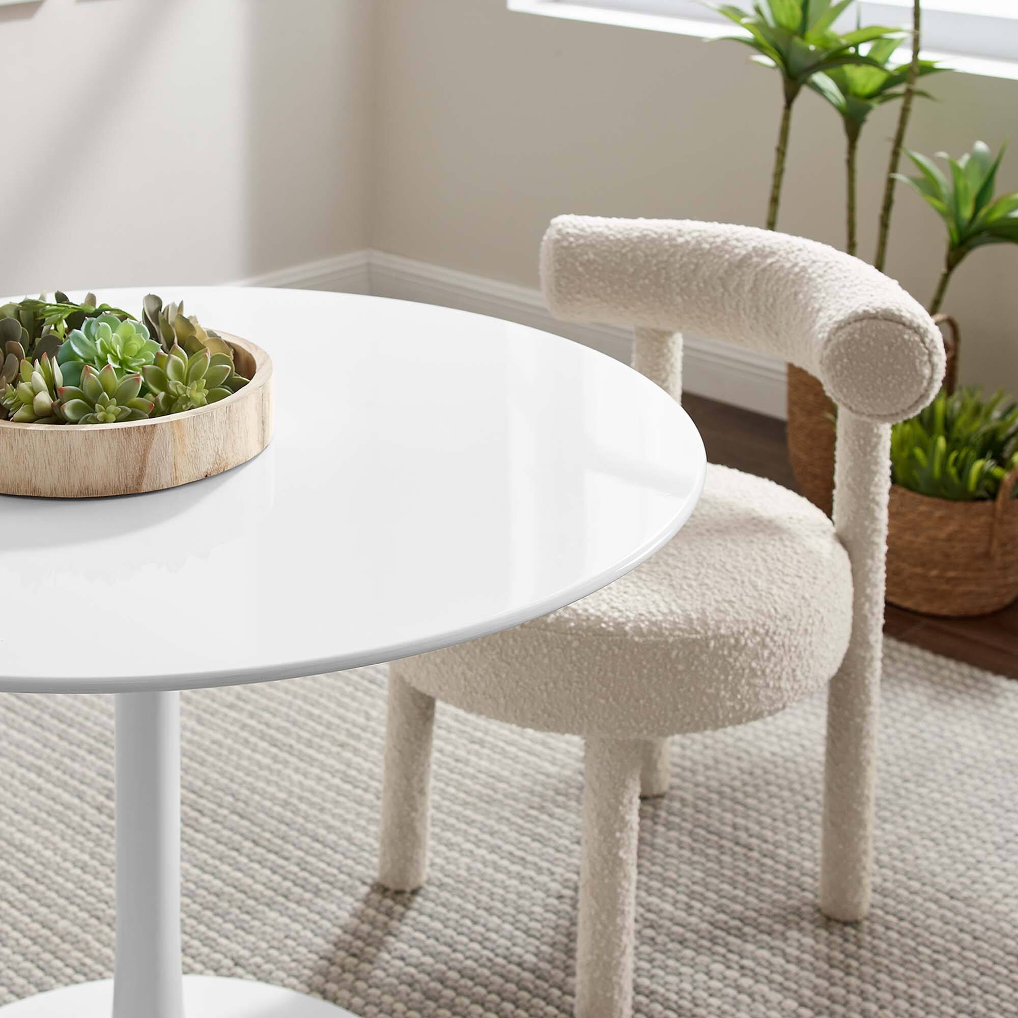 Alt View 6. Modway - Lippa 40" Round Wood Dining Table by Modway - White.
