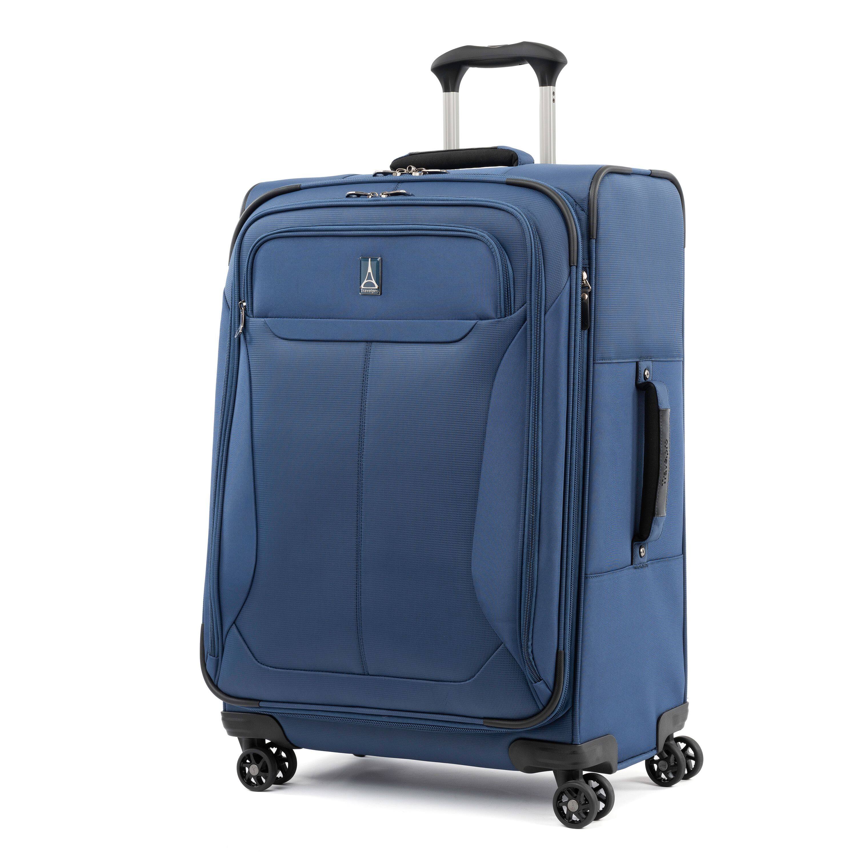 Angle. Travelpro - Travelpro Tourlite Softside Expandable Luggage 25" Checked Spinner - Blue.