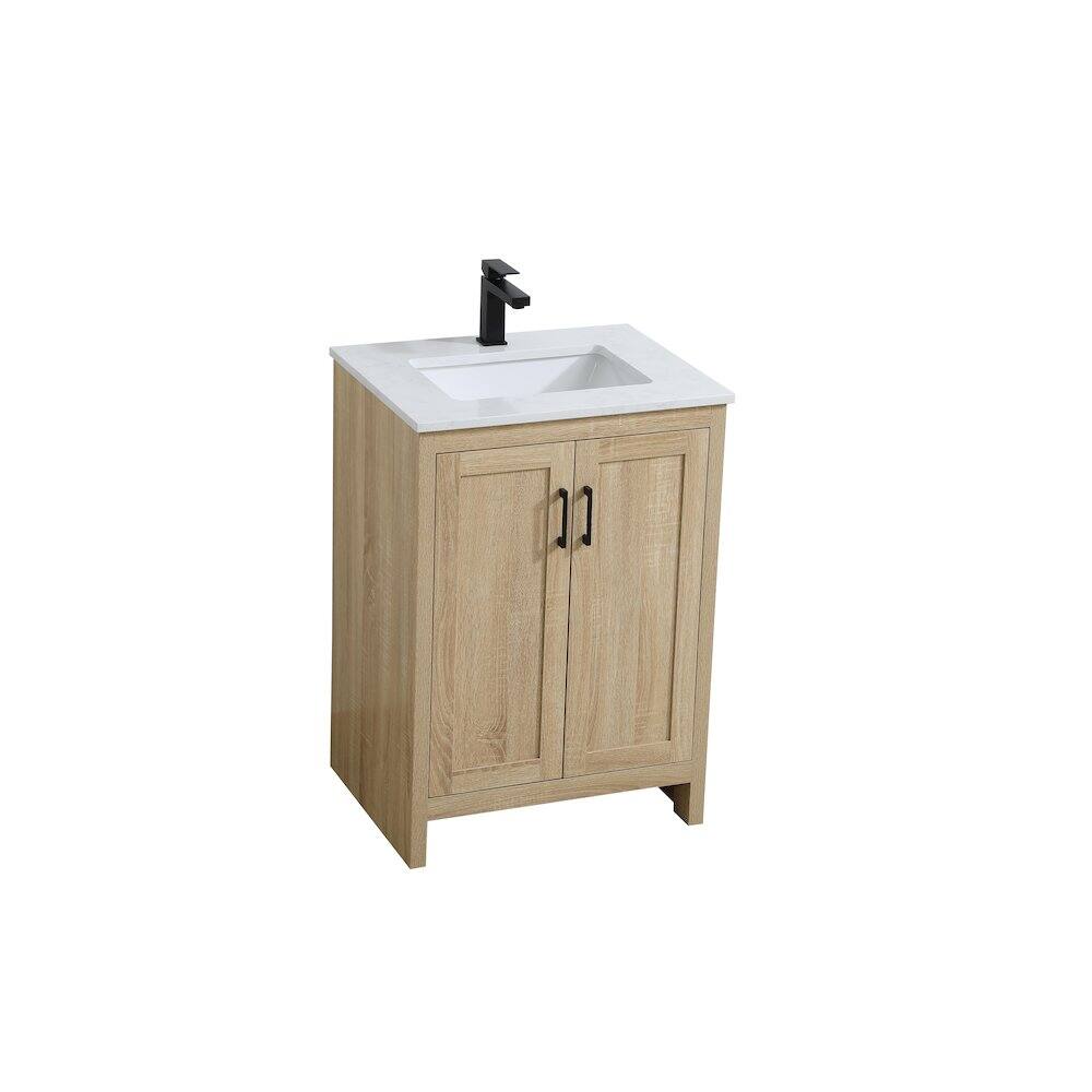 Alt View 2. Elegant Kitchen and Bath - Finnley 24 Inch Single Bathroom Vanity In Mango Wood - Mango Wood.