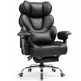CloudRest Pro - Ergonomic Gaming Chair with Upgrade Footrest Big and Tall Executive Chair with Adjustable Armrests - Black