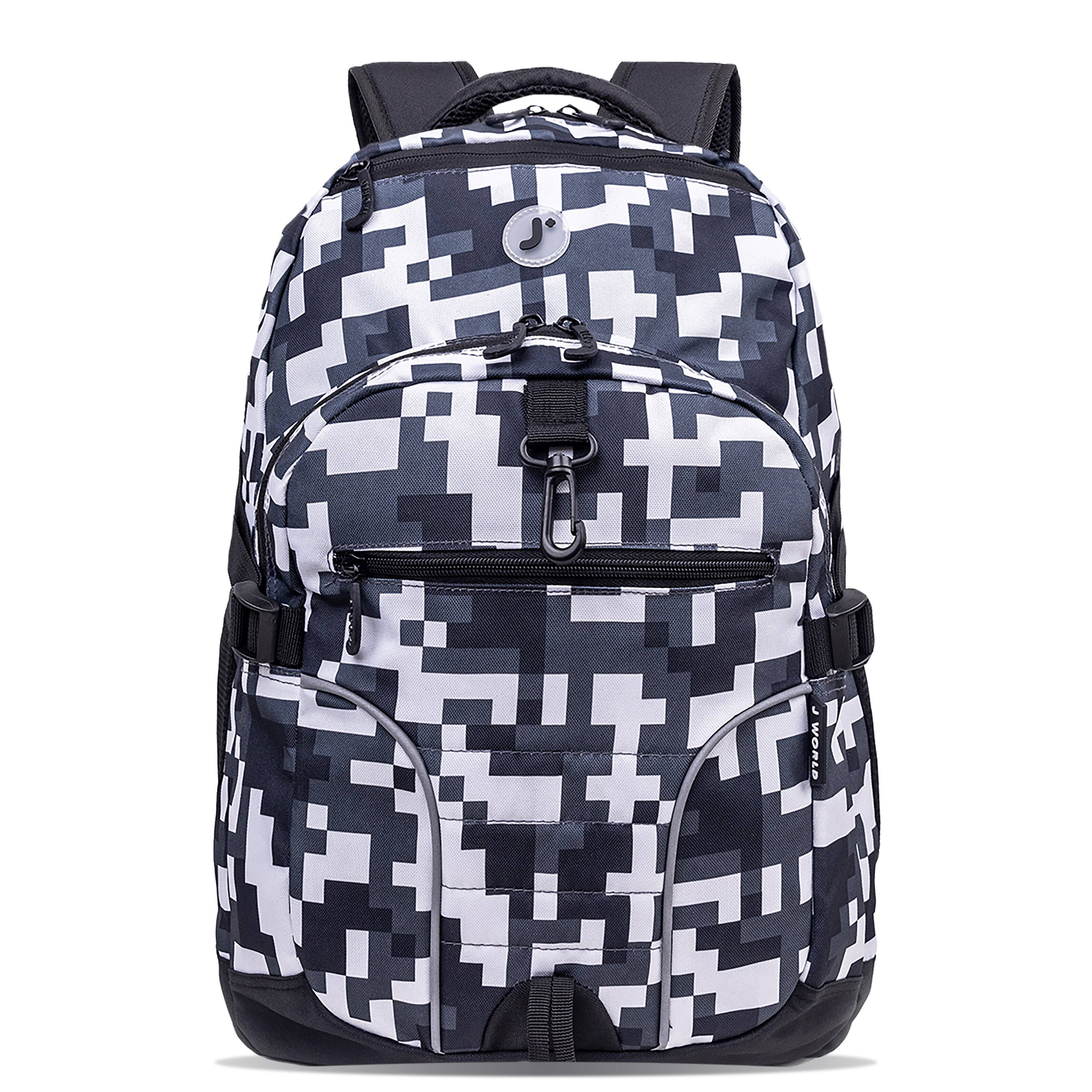 Front. J World - J World Boys Atom 18.5" Multi-Compartment Laptop Backpack for School and Travel, Camo - CAMO.