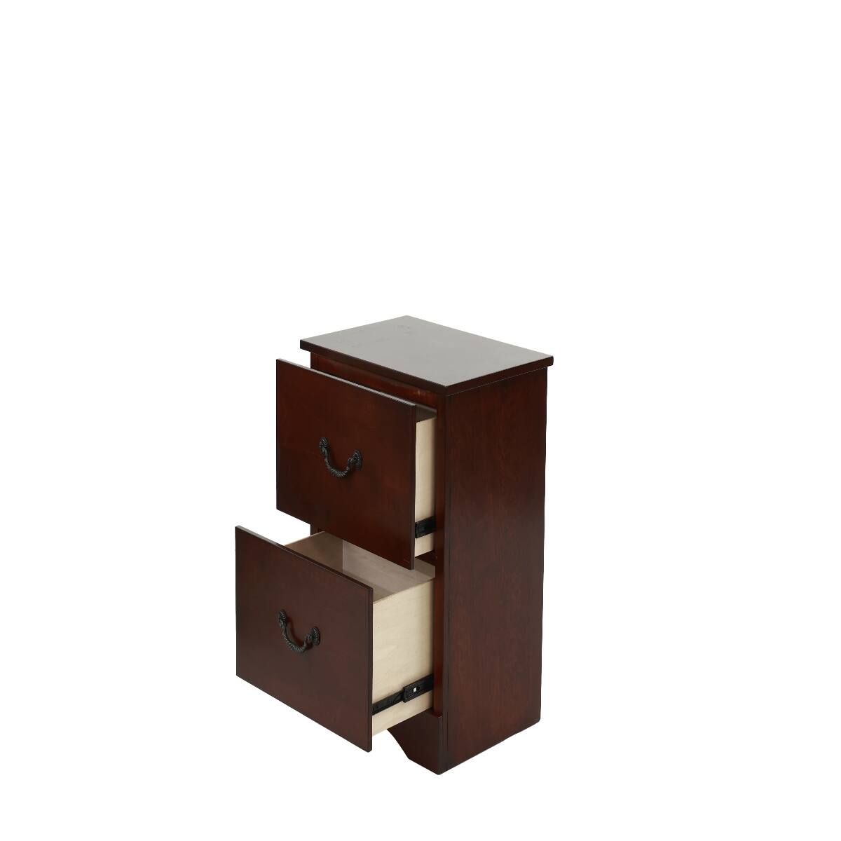 Loheer Finish Nightstand, Two Drawer Bedside Table with Storage, Twenty ...