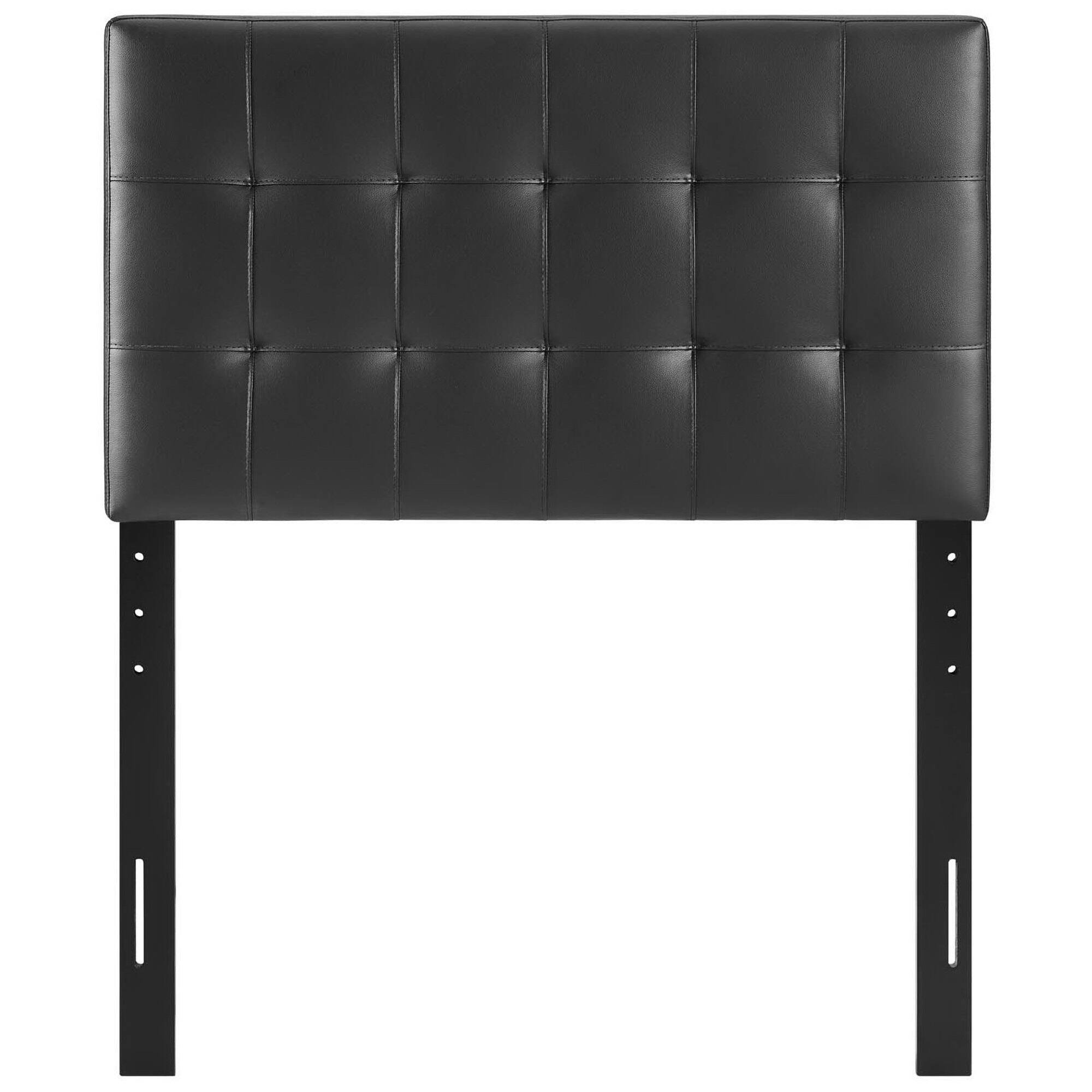Angle. Modway - Lily Upholstered Vinyl Twin Headboard by Modway - Black.