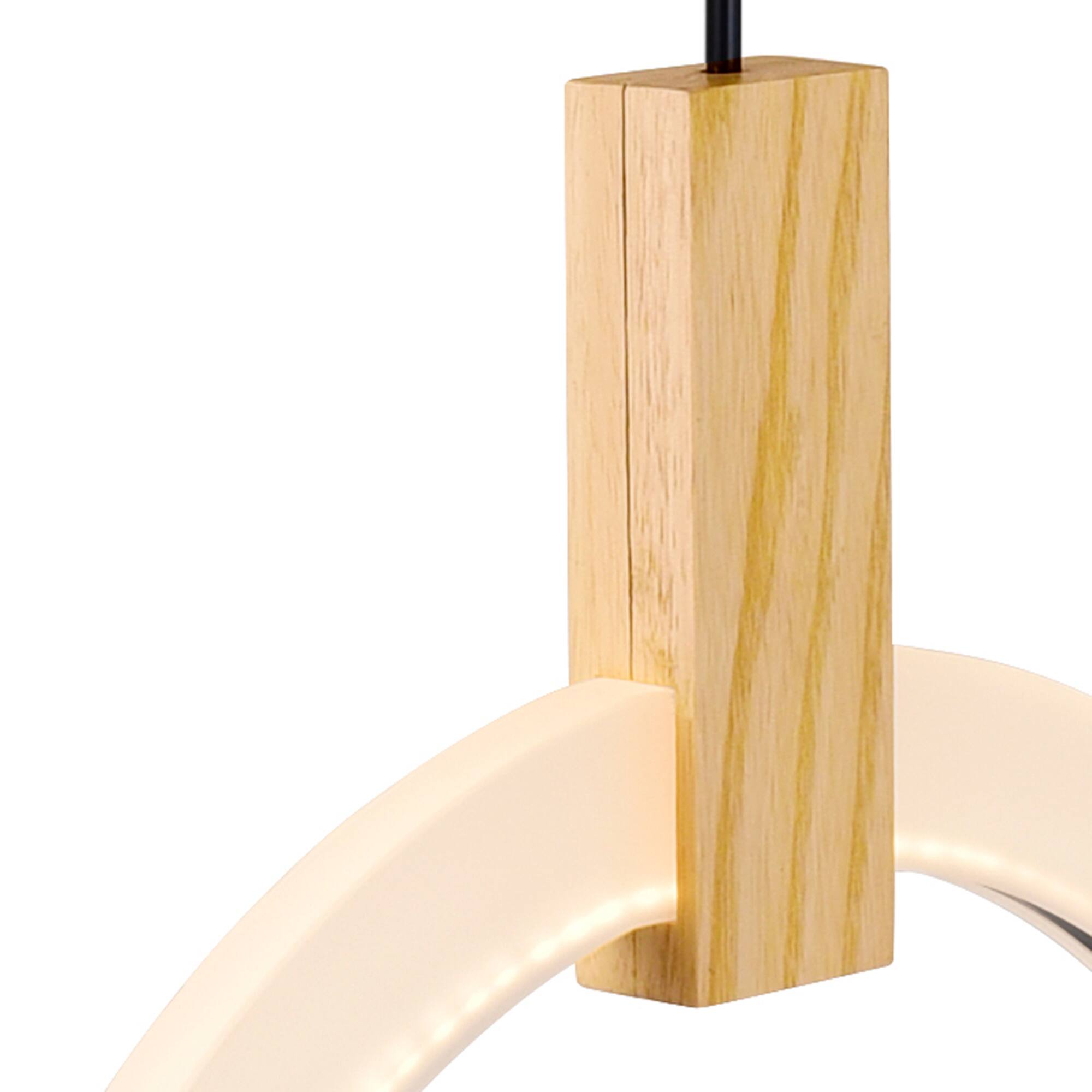 Left. CWI Lighting - Anello LED Pendant With White Oak Finish - White Oak.