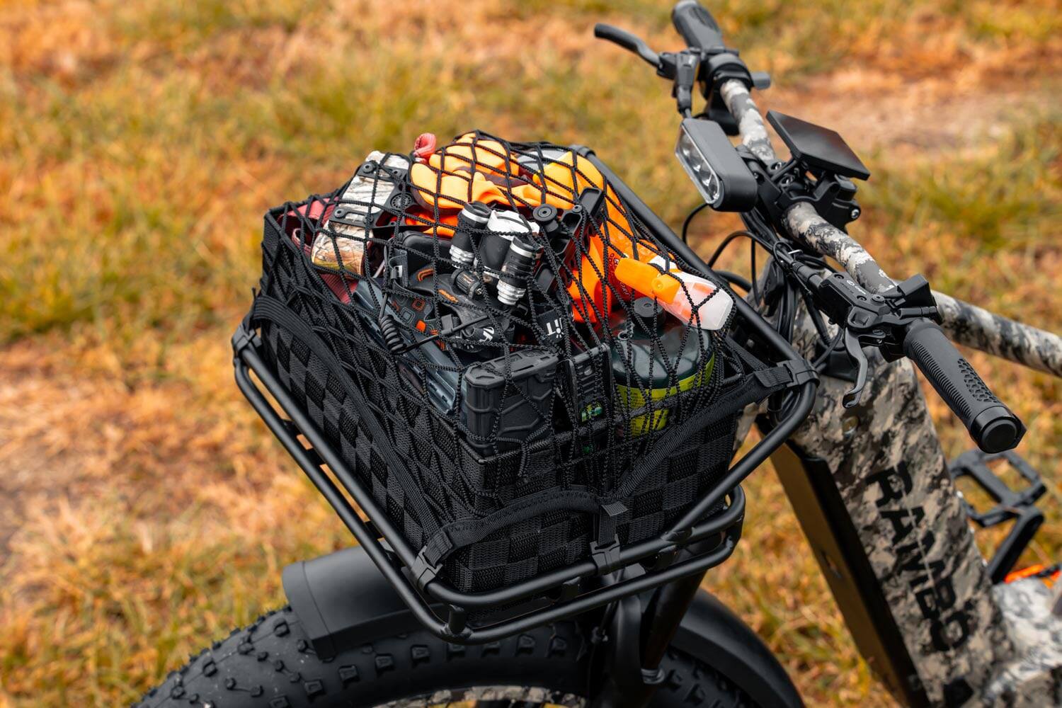 Left. Rambo Bikes - RAMBO Front Luggage Rack for Side Mount Headtube - Black.