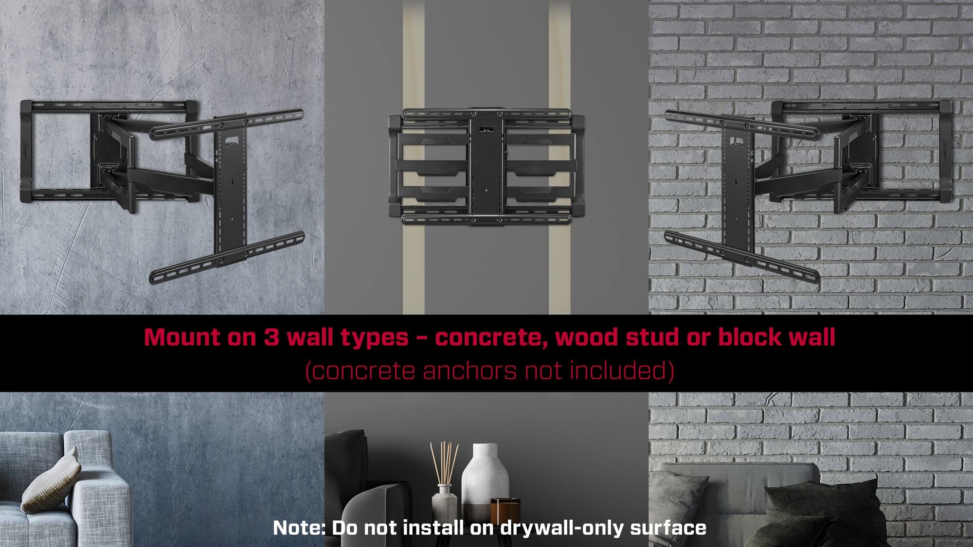 Rocketfish™ Full Motion TV Wall Mount for Most 42"90" TVs — Extends 26