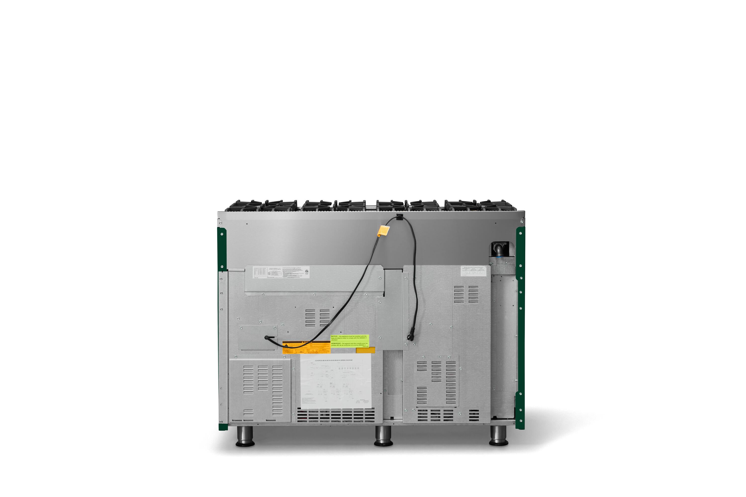 Back. Viking - 6.1 Cu. Ft. Professional 5 Series Freestanding Double Oven Liquid Propane Gas Convection 8 Burner Range - Ivy.