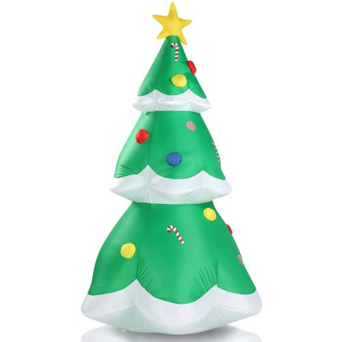 Winado - 7 FT Inflatable Christmas Tree with Built-in LED Lights for Holiday Party Lawn Decoration - Green