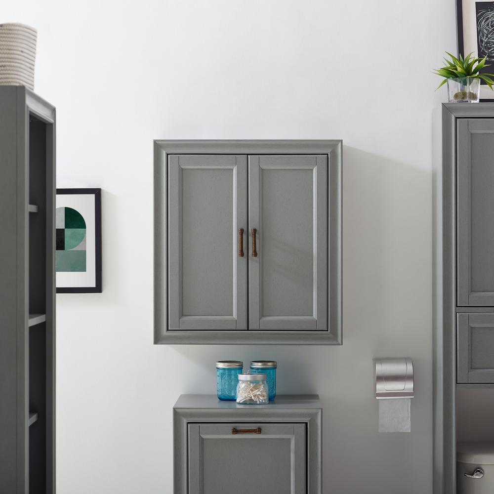 Back. Crosley Furniture - Tara Wall Mounted Storage Cabinet - Gray.