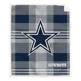 Pegasus - Dallas Cowboys 60- x 70- Plaid Steel Ultra Cozy Sherpa Blanket - Multicolor