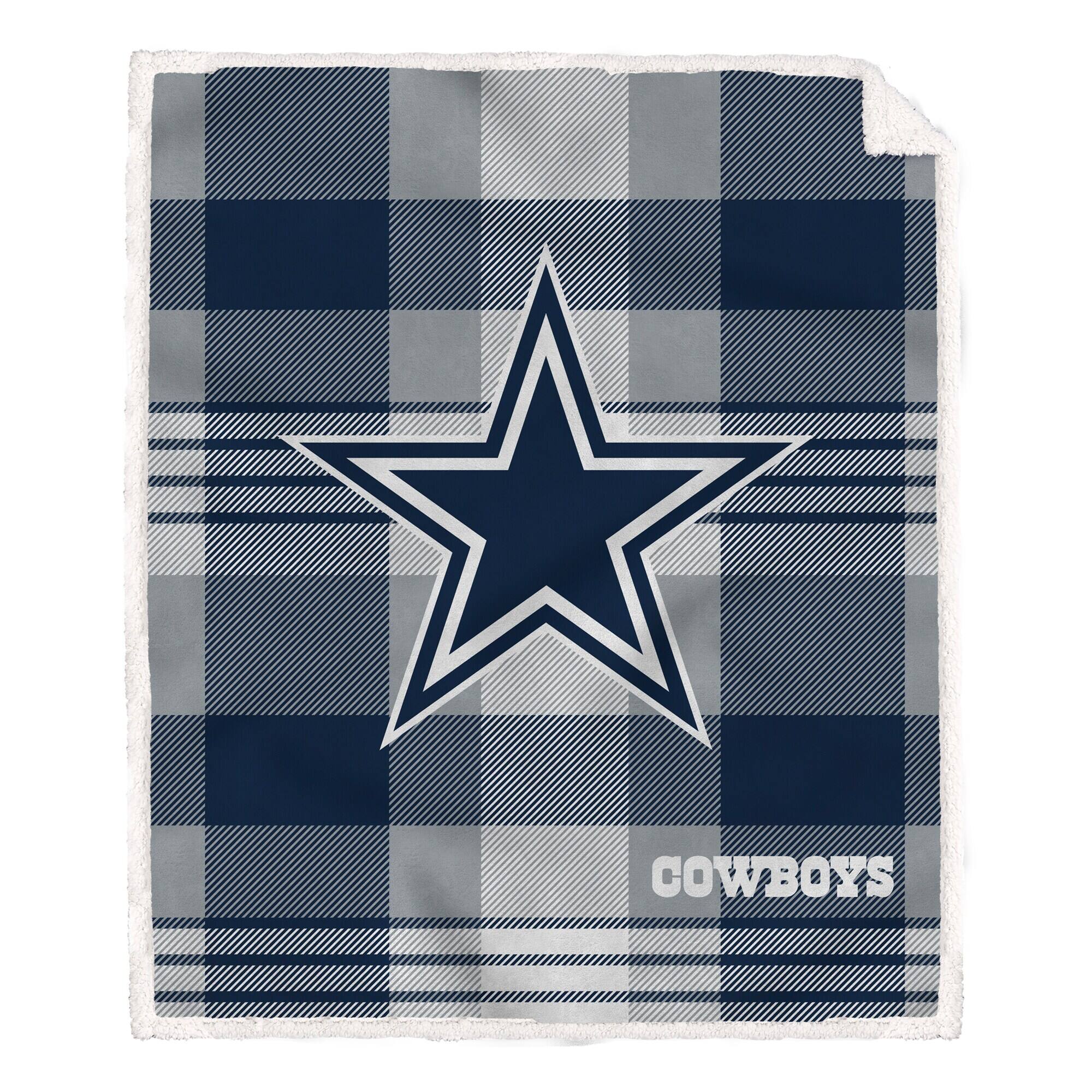 Front. Pegasus - Dallas Cowboys 60- x 70- Plaid Steel Ultra Cozy Sherpa Blanket - Multicolor.