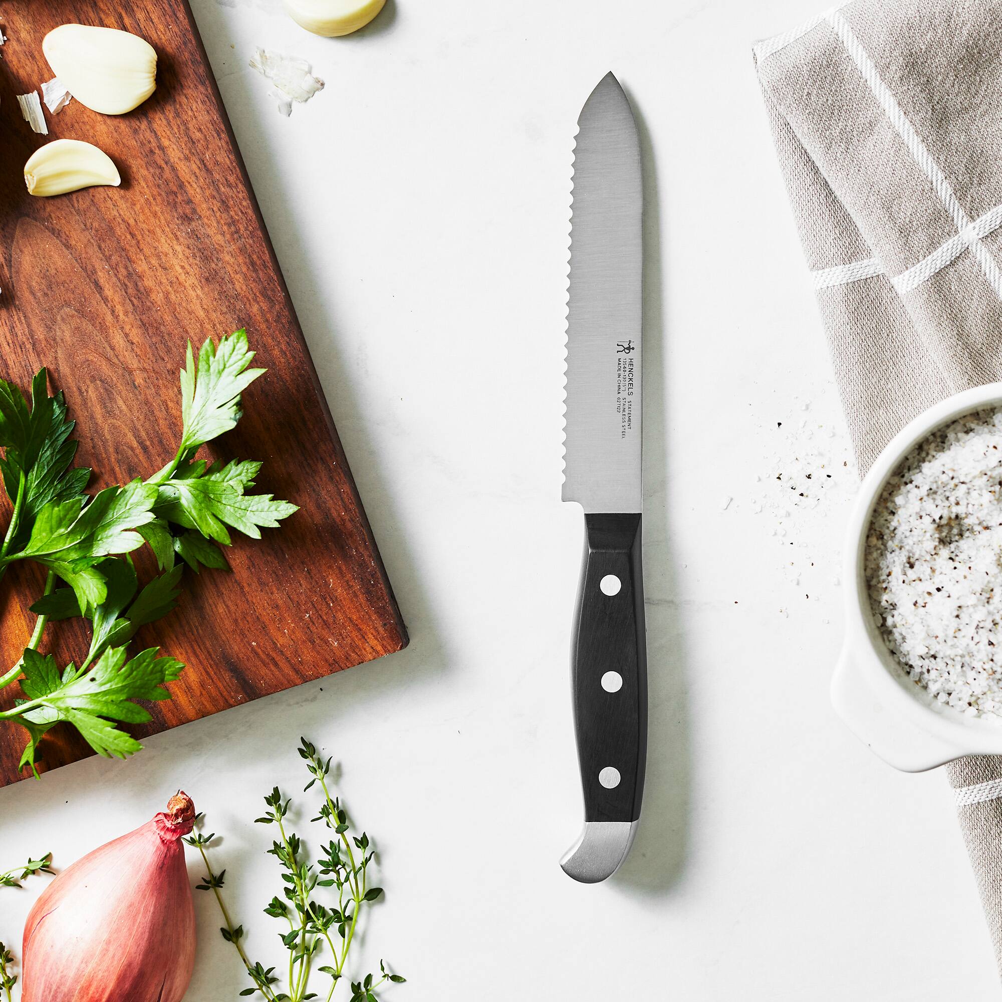 The text on the knife reads:

"J.A. HENCKELS
SINCE 1731
GERMANY"