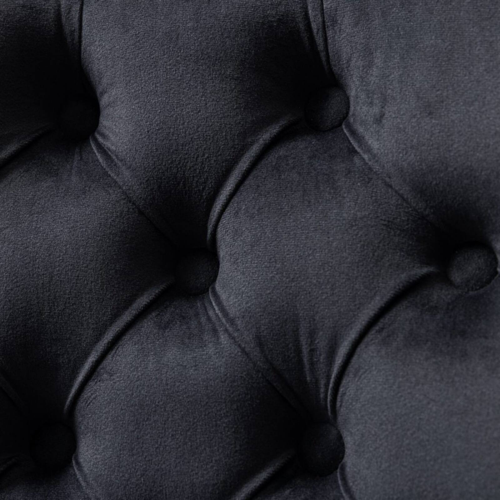 Alt View 2. HTUTWOO - Velvet Tufted Vanity Chair with Gold Base - 360° Swivel Wheels & Wide Soft Comfortable Cushion,for Bedroom & Office - Black.