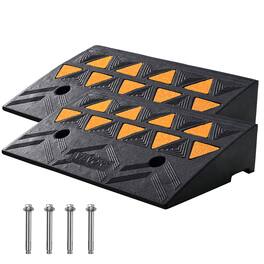 VEVOR - Rubber Curb Ramp 2 Pack, 4.3" Rise Height Heavy-Duty 33069 lbs/15 T Capacity Threshold Ramps, Driveway Ramps - Black