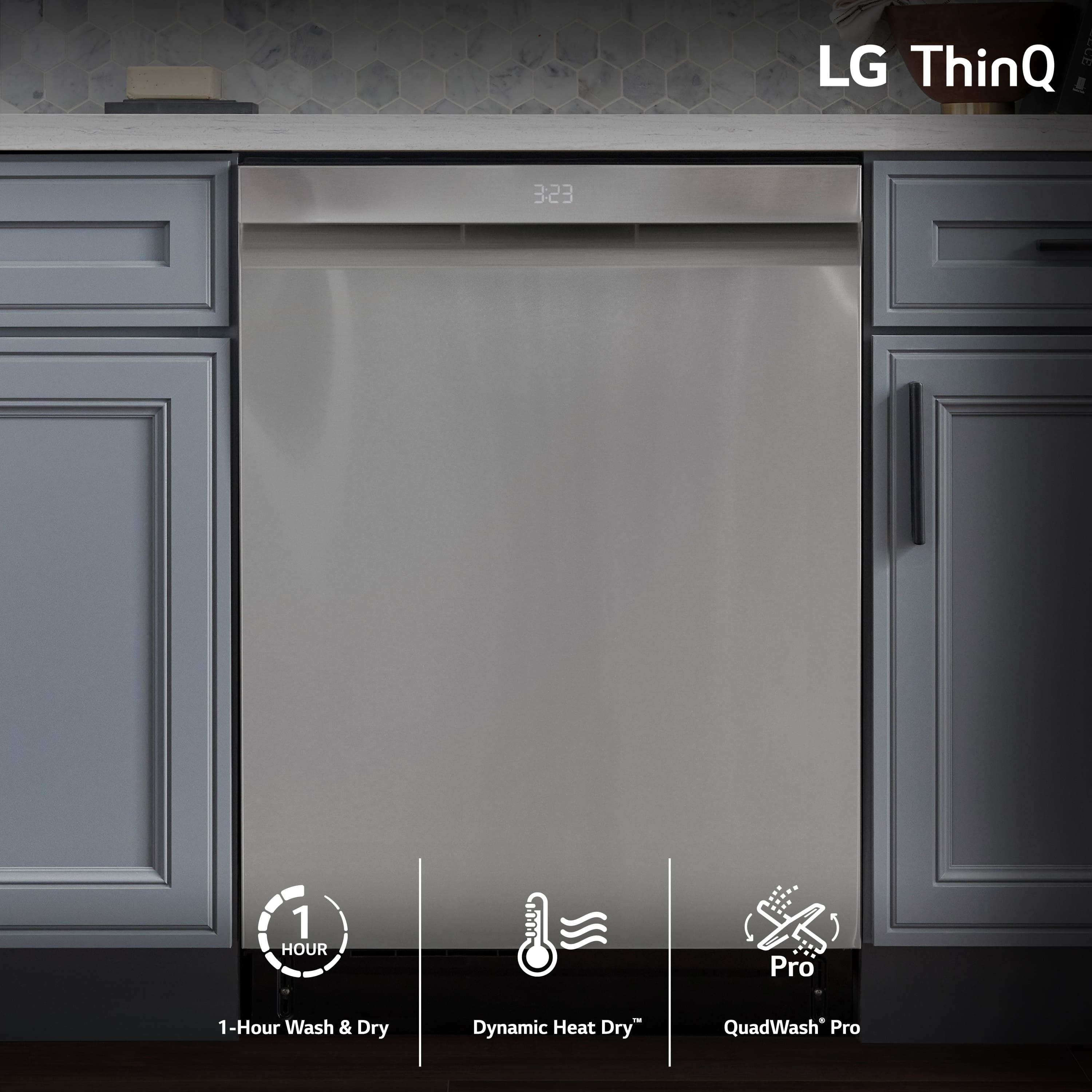LG ThinQ 323 1 HOUR Pro 1-Hour Wash & Dry Dynamic Heat Dry QuadWash Pro