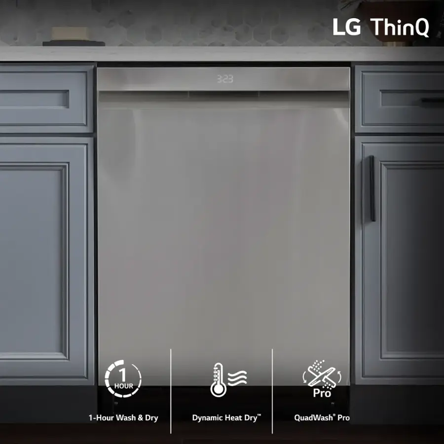 LG ThinQ 323 1 HOUR Pro 1-Hour Wash & Dry Dynamic Heat Dry QuadWash Pro