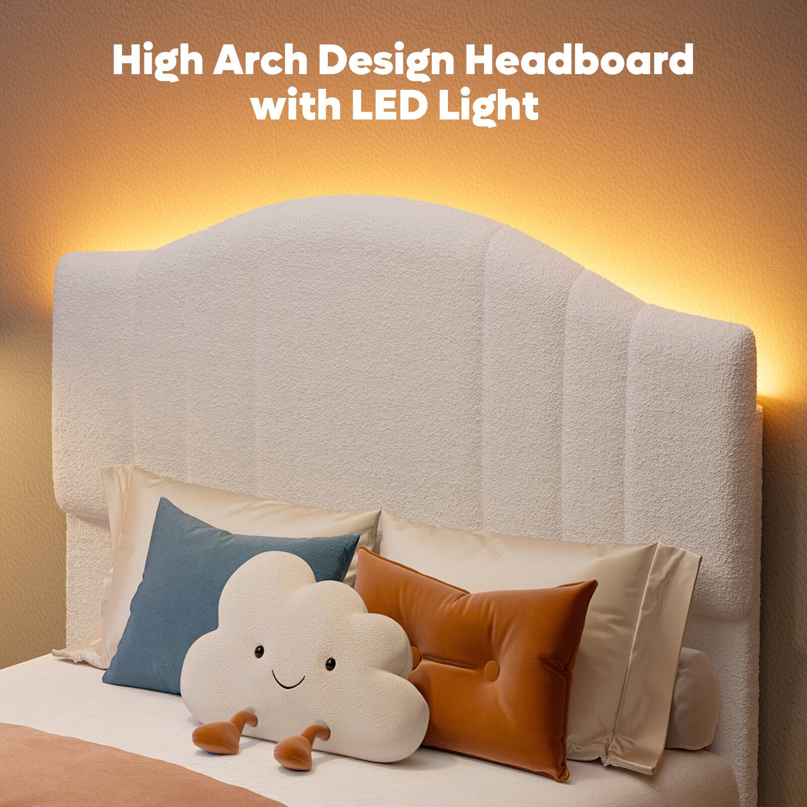 High Arch Design Headboard with LED Light