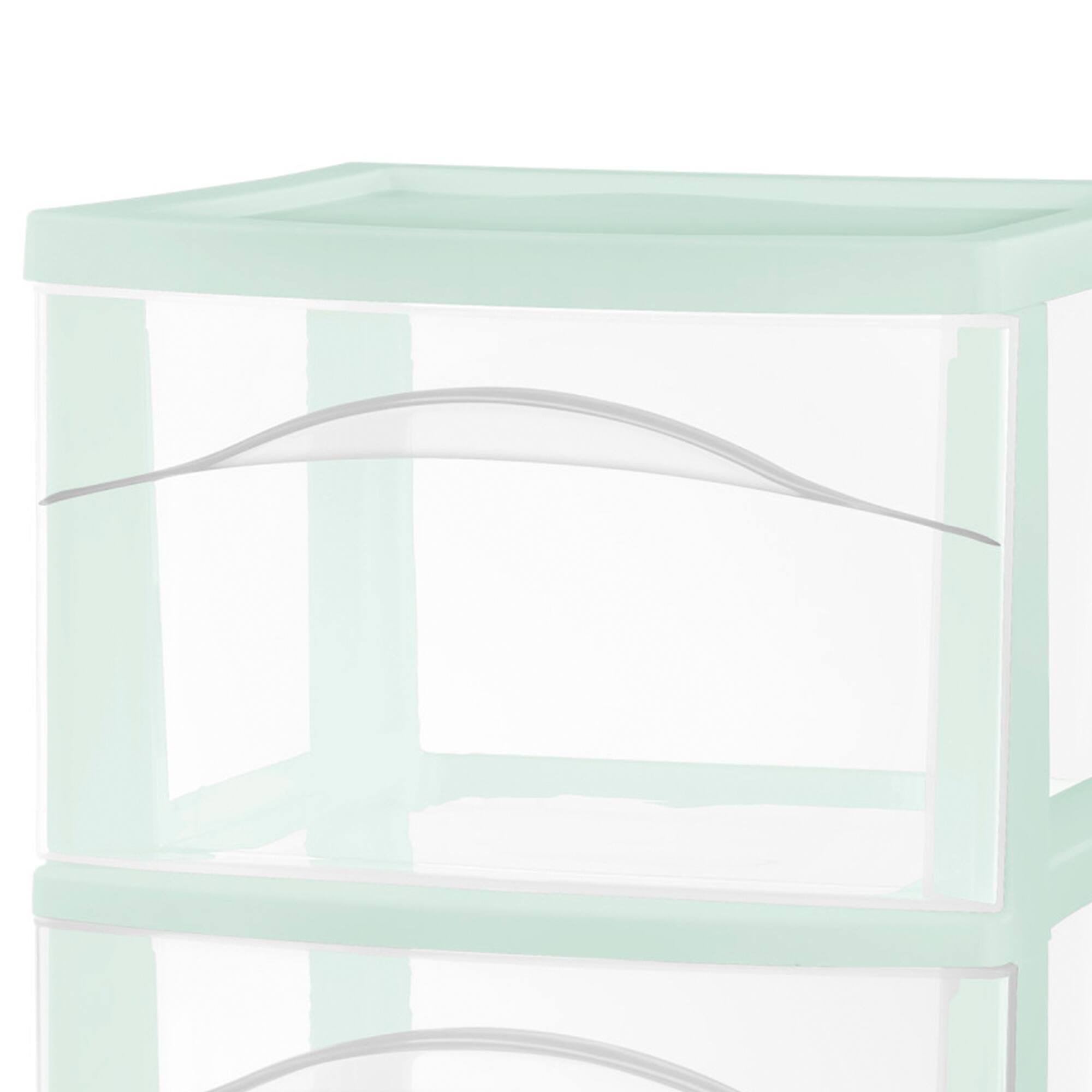 Alt View 4. Sterilite - Sterilite 3 Drawer Storage Cart, Plastic Rolling Organization Cart, Mint, 6 Pack - Mint.