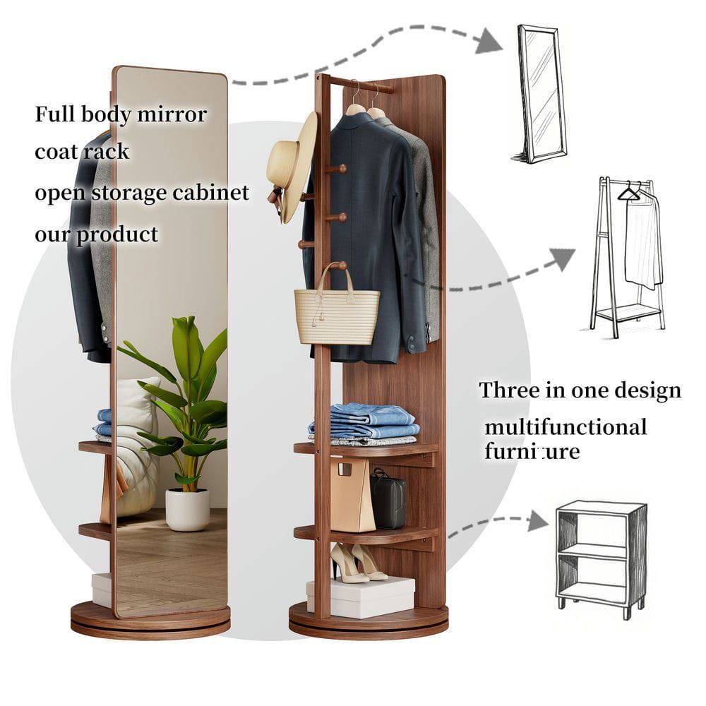Full body mirror coat rack open storage cabinet our product Three in one design multifunctional furniture