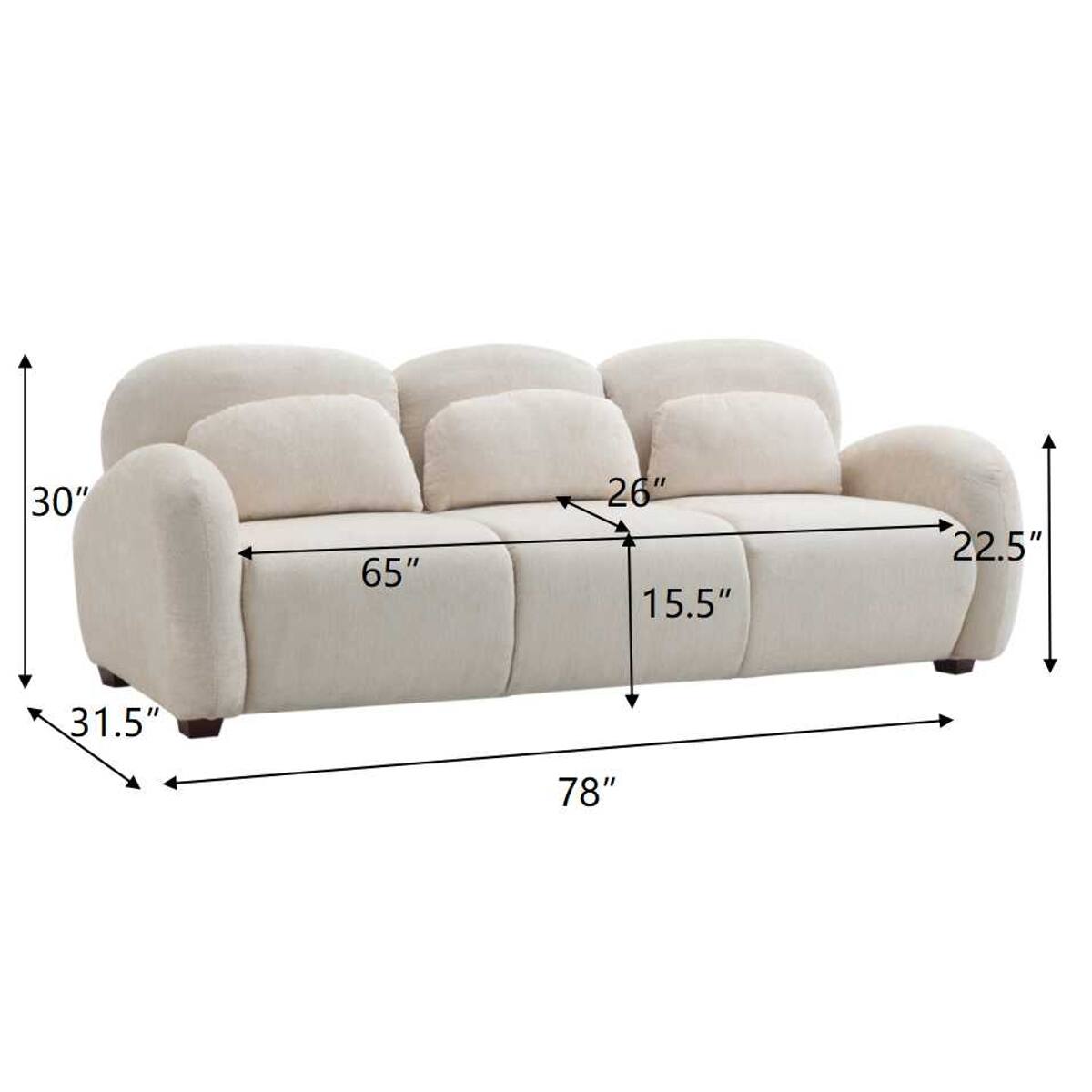 30"
65"
26" 15.5"
22.5"
31.5"
78"