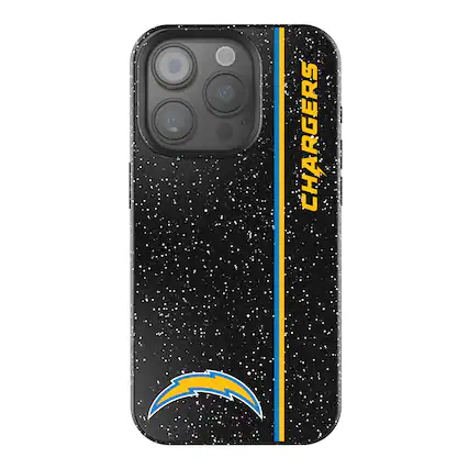 Front. Keyscaper - Los Angeles Chargers iPhone Bling Case - 14 - Black.