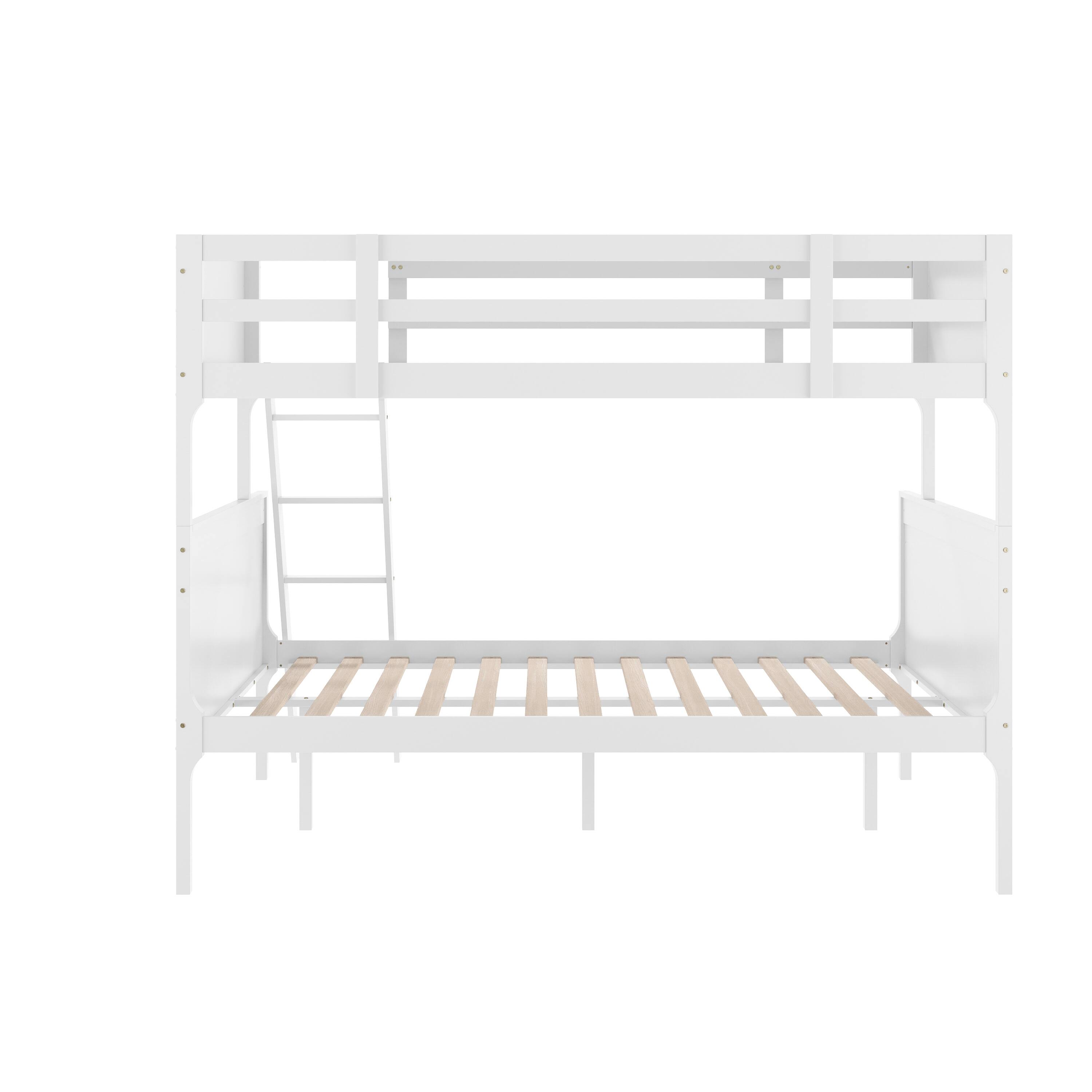Alt View 7. Emma + Oliver - Samuel Kids Bunk Bed with Convertible, Solid Wood Slatted Frame and Easy-to-Climb Ladder with No Box Spring Required - White.