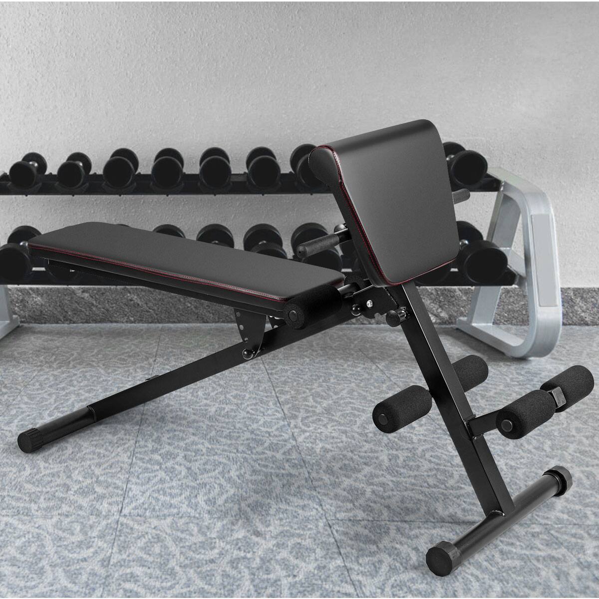 Alt View 11. Costway - Adjustable Weight Bench Strength Workout Full Body Exercise - Black.