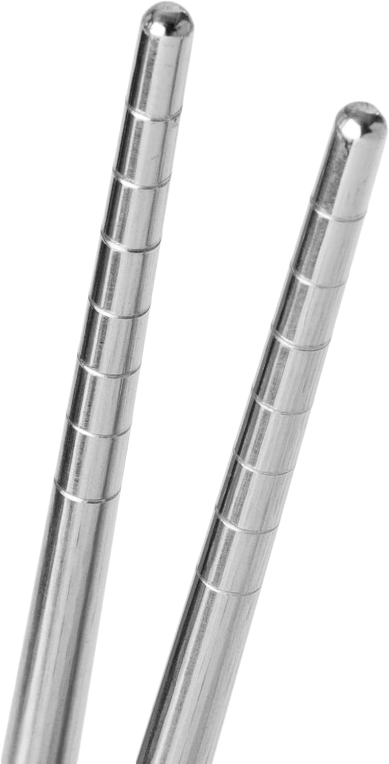 Alt View 6. Escali - Joyce Chen Reusable Stainless Steel Metal Chopsticks Set, 5 Pair Set - Silver.