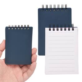 Unique Bargains - 2pcs 3x5 Inch Aesthetic Pocket Notebooks, Spiral Lined Pages Portable Flip Notes 80 Sheets/160 Pages Office - Blue