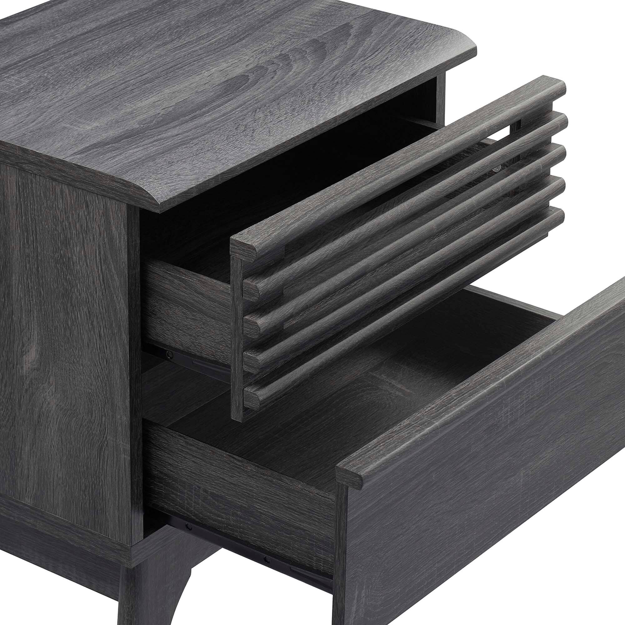 Alt View 3. Modway - Render Nightstand by Modway - Charcoal.
