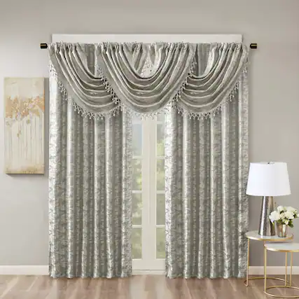 Front. BreeBe - Jacquard Lined Total Blackout Rod Pocket/Back Tab Curtain Panel(Only 1 Pc Panel) - Multicolor.